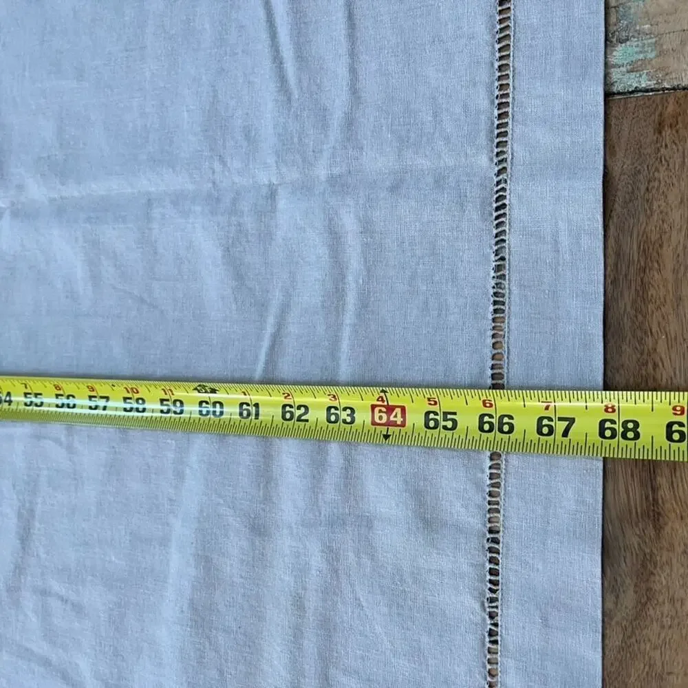 Tan Linen Cotton Blend Tablecloth 47